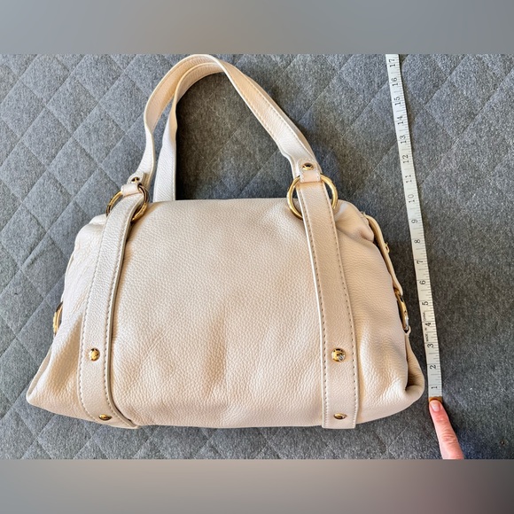 Michael Kors Large Fulton Cream Neutral Classic Pebbled Leather Satchel Orig$398 - Picture 9 of 15